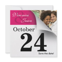 Calendar Page Save the Date Photo Personalized Invitations