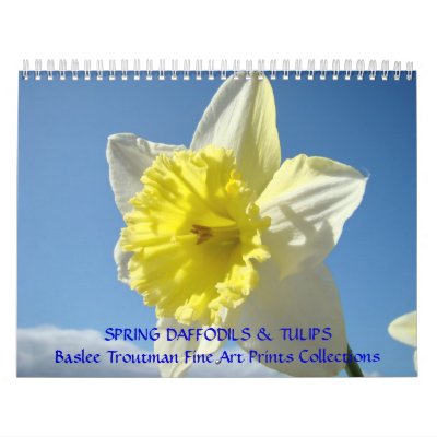 CALENDAR SPRING Calendars Daffodils Tulips Floral by Basleeartprintgifts