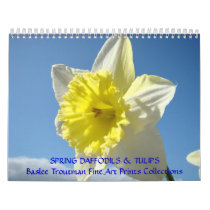 CALENDAR SPRING Calendars Daffodils Tulips Floral by Basleeartprintgifts CALENDAR SPRING Calendars Daffodils Tulips Floral
