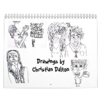 Calendar with Black/White Drawings by ChrisFDalton Calendar with Black/White Drawings