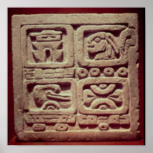 Calendar with four glyphs, Toltec Posters