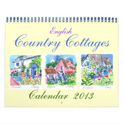Calendario inglés de las cabañas 2013 del país Calendario inglés de las cabañas 2013 del país
