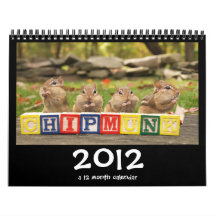 Calendario lindo loco de los Chipmunks 2012