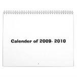 Calender of 2009- 2010 wall calendar