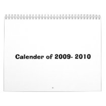 Calender of 2009- 2010 wall calendar