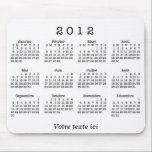 Calendrier 2012 français mouse pads