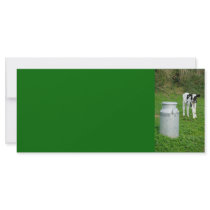 Calf and milk urn custom rack cards