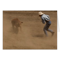 Calf roping cowboy cards