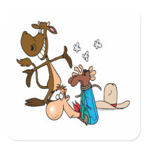 calf roping rodeo cowboy literally square stickers