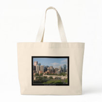 Calgary Alberta Canada Downtown Skyline View Tote Bags
