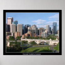 Calgary Alberta Canada Downtown Skyline View Print