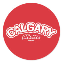 Calgary Leaf Round Stickers