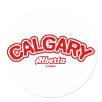 Calgary Leaf Round Stickers