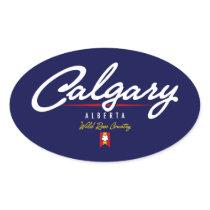 Calgary Script Oval Sticker