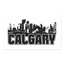 Calgary Skyline Rectangle Stickers