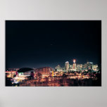 Calgary with Saddledome and Tower Flame Poster
