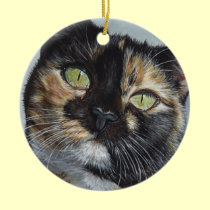 Cali Calico Tortoiseshell cat painting art ornaments