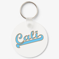 Cali California Surfer Logo in Blue keychains