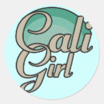 Cali Girl Round Stickers