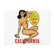 Cali Sitting Pinup Postcard
