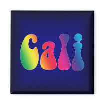 Cali Tie-Dye California Hippie Logo magnets