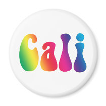 Cali Tie-Dye California Hippie Logo magnets by AngelCityArt Cali Tie-Dye California Hippie Logo magnets