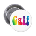 Cali Tie-Dye California Hippie Logo Pinback Button