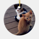 Calico and Orange Kittens Christmas Ornaments