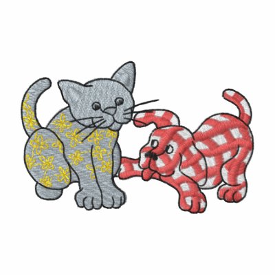 Calico Cat and Gingham Dog Polo Shirt