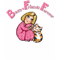 Calico Cat and Girl BFF T-Shirt by jamiecreates1 Calico Cat and Girl BFF T-Shirt