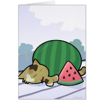 Calico Cat and Watermelon cards by MasonMouse Calico Cat and Watermelon cards