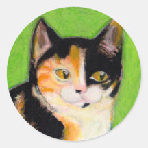 Calico cat kitten art fun cute original drawing stickers