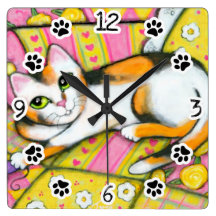 Calico Cat Lover Wall Clock