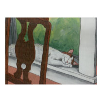 Calico Cat Napping in Window posters by Quequay Calico Cat Napping in Window posters