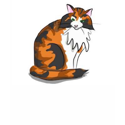 Calico Cat Tshirt by Quequay