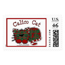 Calico Christmas Cat postage by postcardsfromtheedge Calico Christmas Cat postage