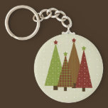 Calico Christmas Trees Keychain keychains
