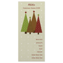 Calico Christmas Trees Menu Card rack cards