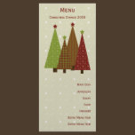 Calico Christmas Trees Menu Card rack cards