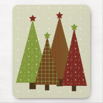 Calico Christmas Trees Mousepad by 13BlackCatsDesigns Calico Christmas Trees Mousepad