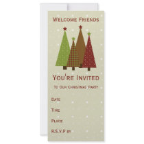 Calico Christmas Trees Party Invitation by 13BlackCatsDesigns Calico Christmas Trees Party Invitation
