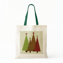 Calico Christmas Trees Tote Bag by 13BlackCatsDesigns Calico Christmas Trees Tote Bag