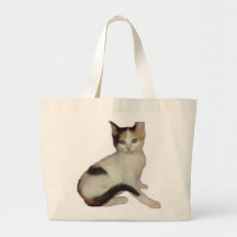 Calico Kitten Cutout Tote Bags