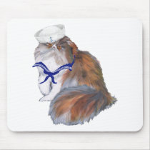 Calico Persian Cat Sailor Mouse Mat