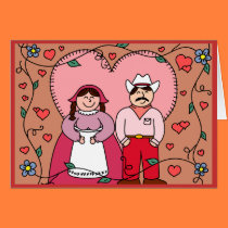 Calico praries farm Valentines Day card cards