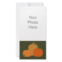Calico Pumpkin Trio Photo Card photo cards by 13BlackCatsDesigns Calico Pumpkin Trio Photo Card photo cards