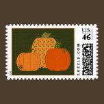Calico Pumpkin Trio Postage Stamp stamps