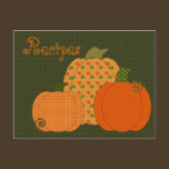 Calico Pumpkin Trio Recipe Card postcards