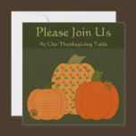 Calico Pumpkin Trio Thanksgiving Invitation invitations