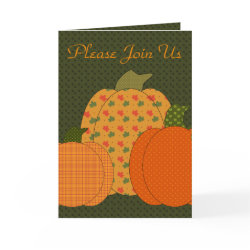 Calico Pumpkin Trio Thanksgiving Invitation card